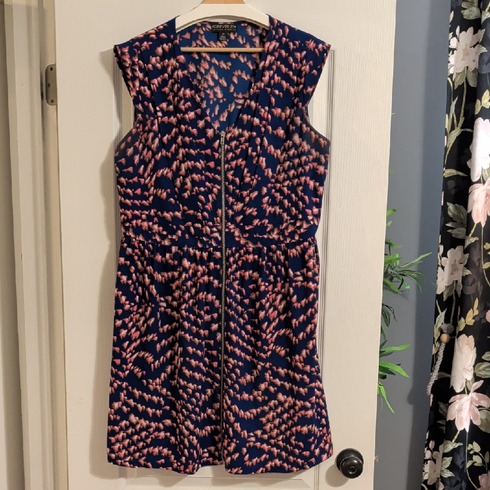 Forever 21+ Navy and Pink Midi Dress